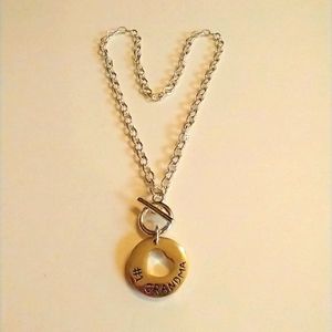 NWT Toggle #1 Grandma Silver Heart Necklace